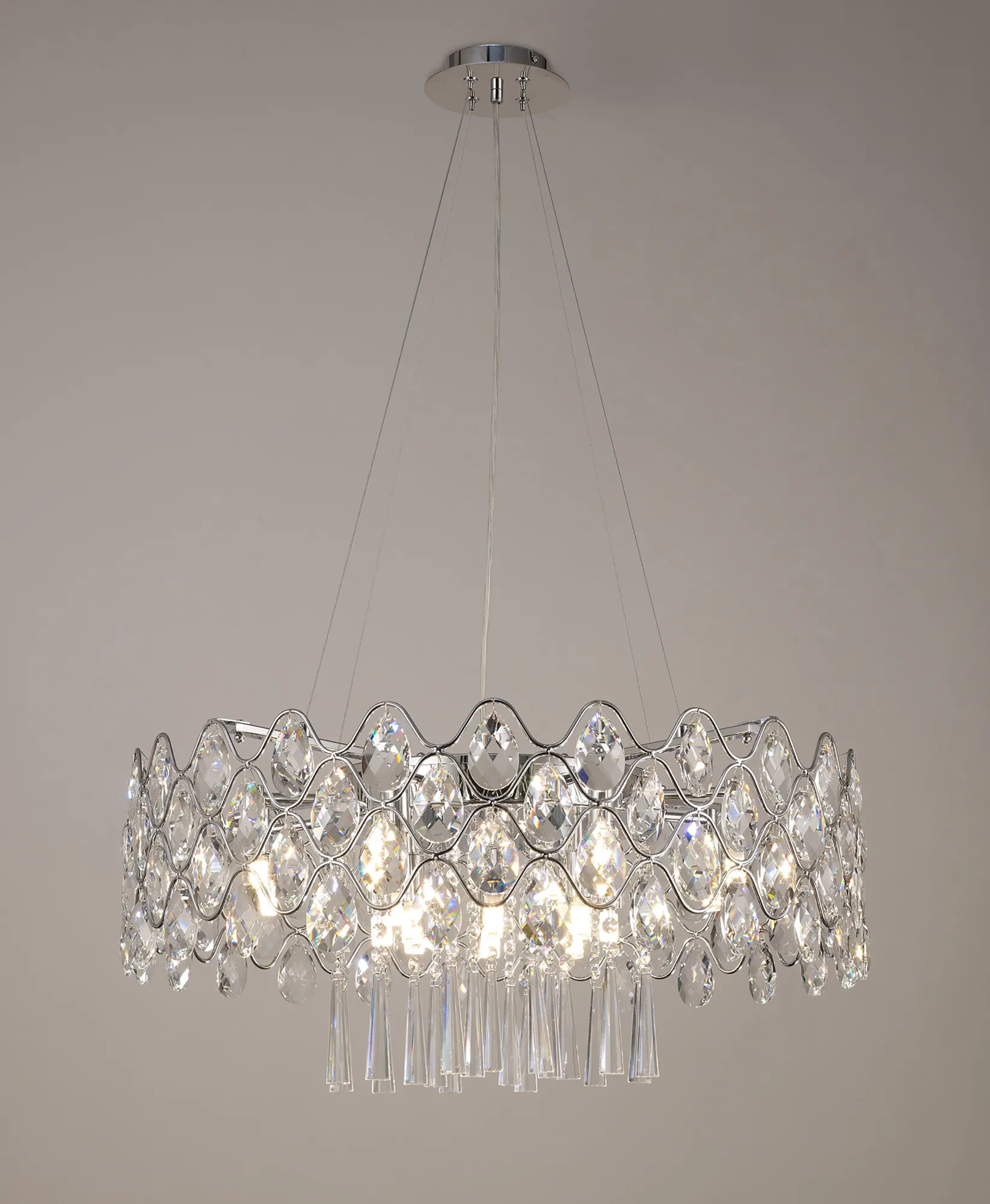 Kenzie Crystal Ceiling Lights Diyas Statement Crystal Fittings